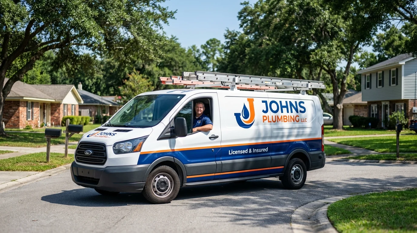 Johns Plumbing LLC service van in Cartersville, GA