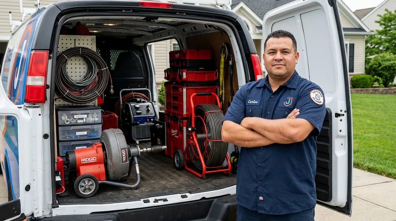 Professional drain cleaning equipment and Johns Plumbing LLC plumber in Cartersville